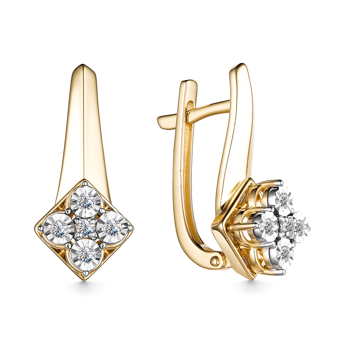 Серьги золотые 25748-300 | Кольцо золотое 15748-300 купить по цене 82548 руб. в ювелирном магазине ⭐️ «Золотая Подкова»