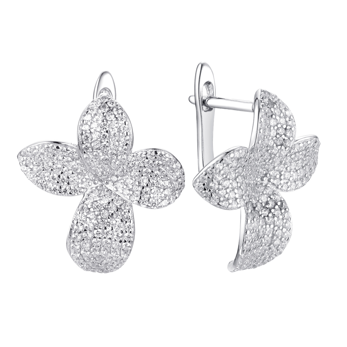Серьги серебряные CZ-E01803-X-W-X-X-W | Колье серебряное CZ-N03219-X-W-X-X-W купить по цене 12865 руб. в ювелирном магазине ⭐️ «Золотая Подкова»
