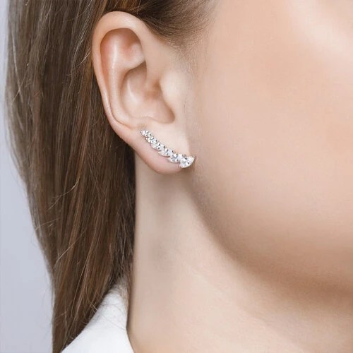 Серьги серебряные 94021890 | Зажимы серьги купить по выгодной цене в ювелирном магазине ⭐️ «Золотая Подкова»