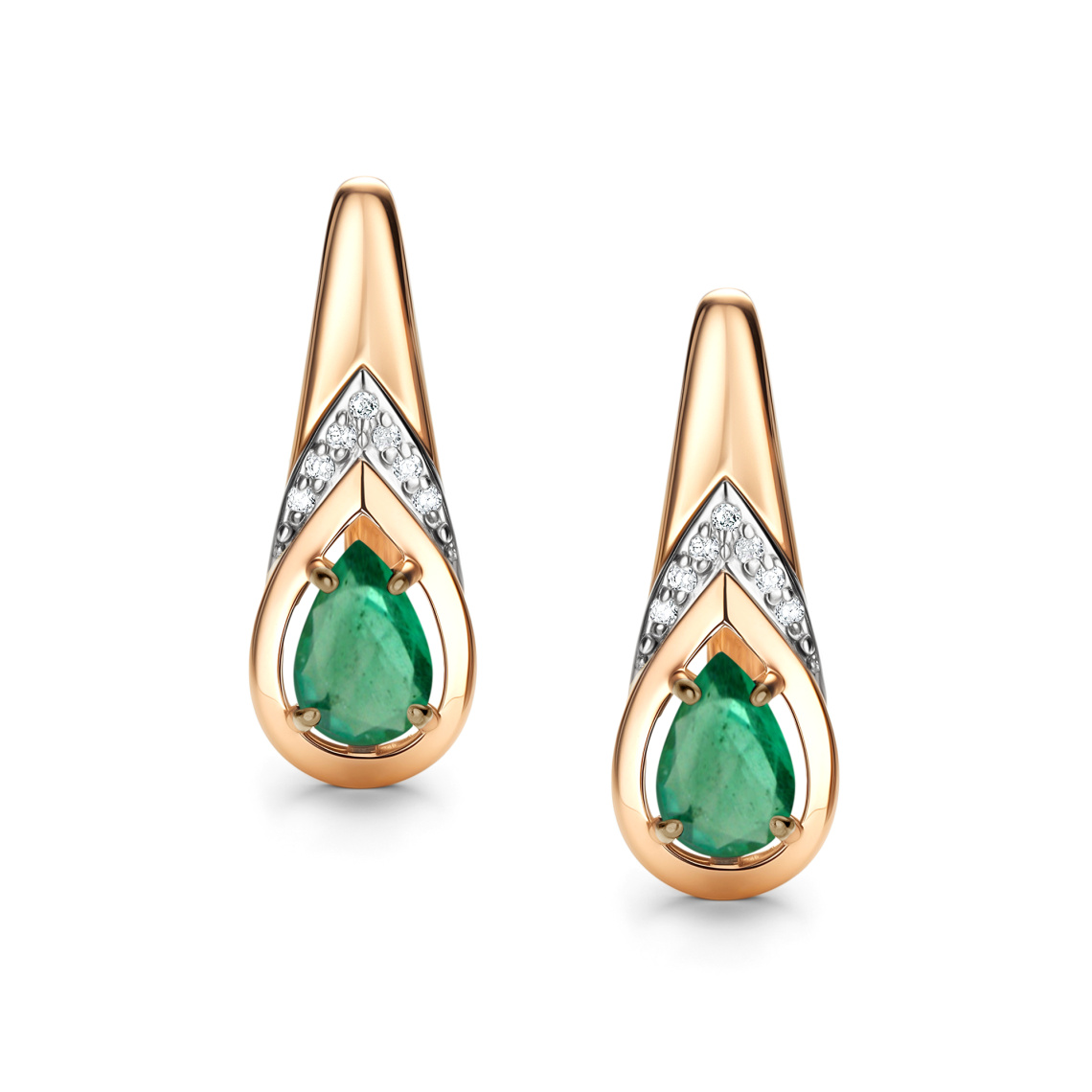 Серьги золотые 26224-101 | Кольцо золотое 16224-101 купить по цене 52292 руб. в ювелирном магазине ⭐️ «Золотая Подкова»