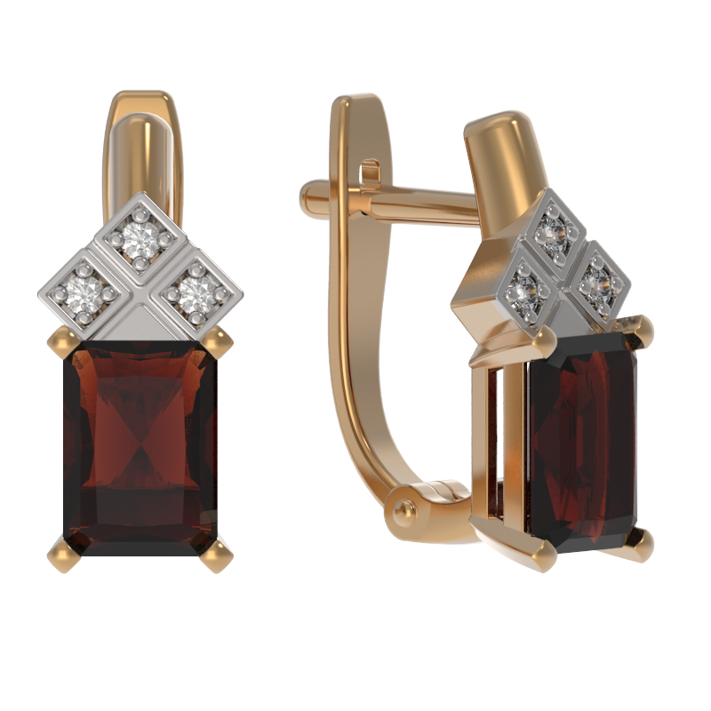 Серьги золотые 1042-11130-G | Кольцо золотое 1041-11130-G купить по цене 40540 руб. в ювелирном магазине ⭐️ «Золотая Подкова»