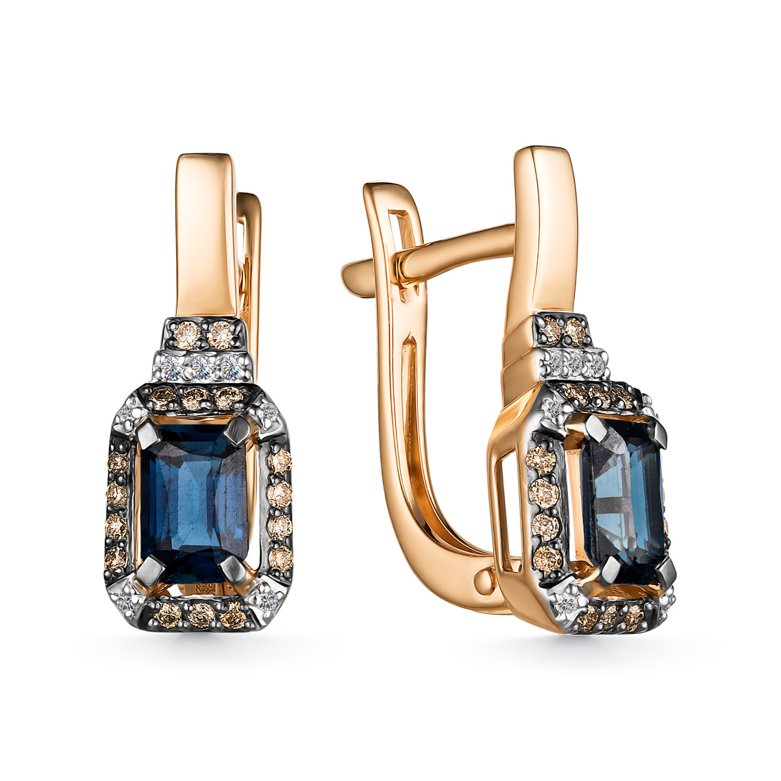 Серьги золотые 25480-170 | Кольцо золотое 15480-170 купить по цене 82188 руб. в ювелирном магазине ⭐️ «Золотая Подкова»