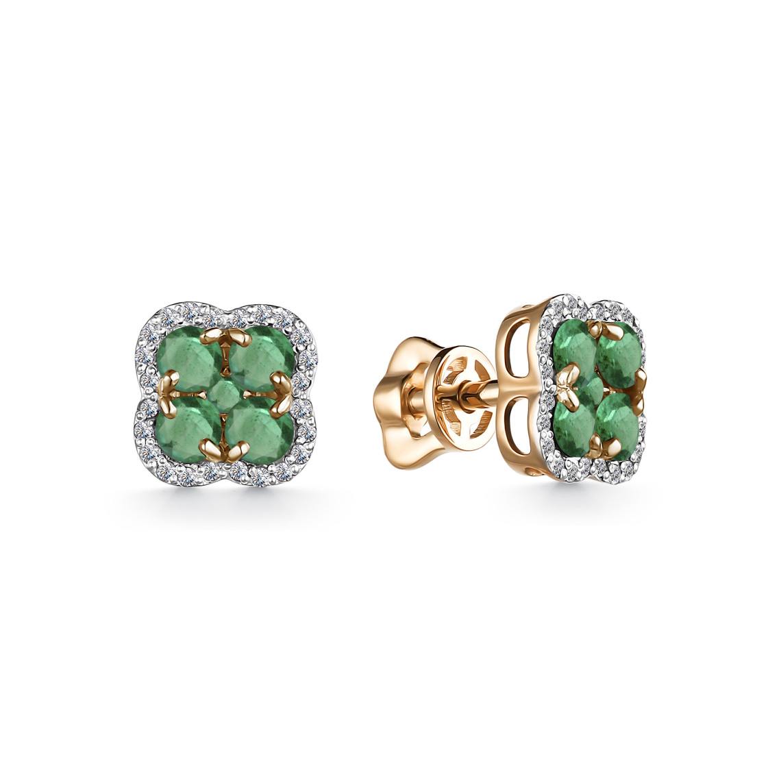 Серьги золотые 25275-101 | Кольцо золотое 15275-101 купить по цене 50731 руб. в ювелирном магазине ⭐️ «Золотая Подкова»