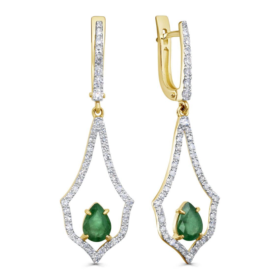 Серьги золотые 12-22056-1200 | Кольцо золотое 11-22056-1200 купить по цене 99079 руб. в ювелирном магазине ⭐️ «Золотая Подкова»