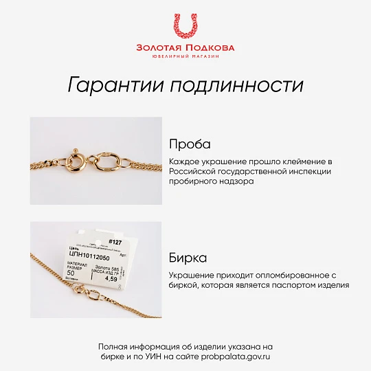 Цепь серебряная 0382R02504L45 | Цепи купить по доступной цене в ювелирном магазине «Золотая Подкова»