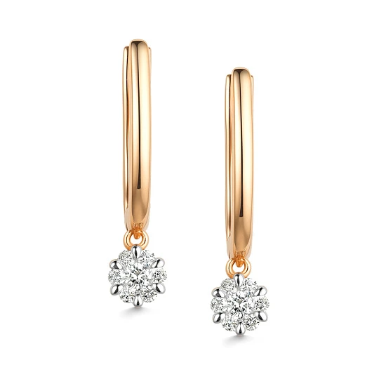 Серьги золотые 25954-100 | Серьги с бриллиантами купить по выгодной цене в ювелирном магазине ⭐️ «Золотая Подкова»